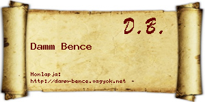 Damm Bence névjegykártya